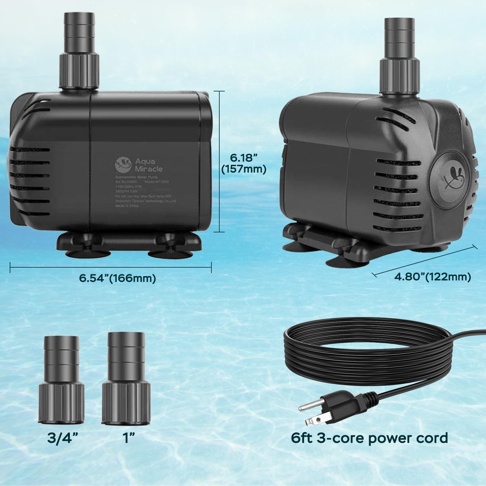 AquaMiracle marine and freshwater compatible pump for mixed water setups.
