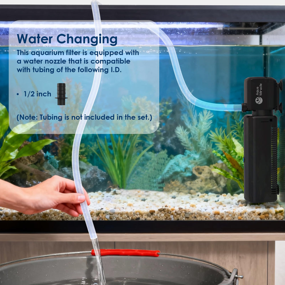 AquaMiracle max flow emphasis for 130 GPH in 10-30 gallon setups.
