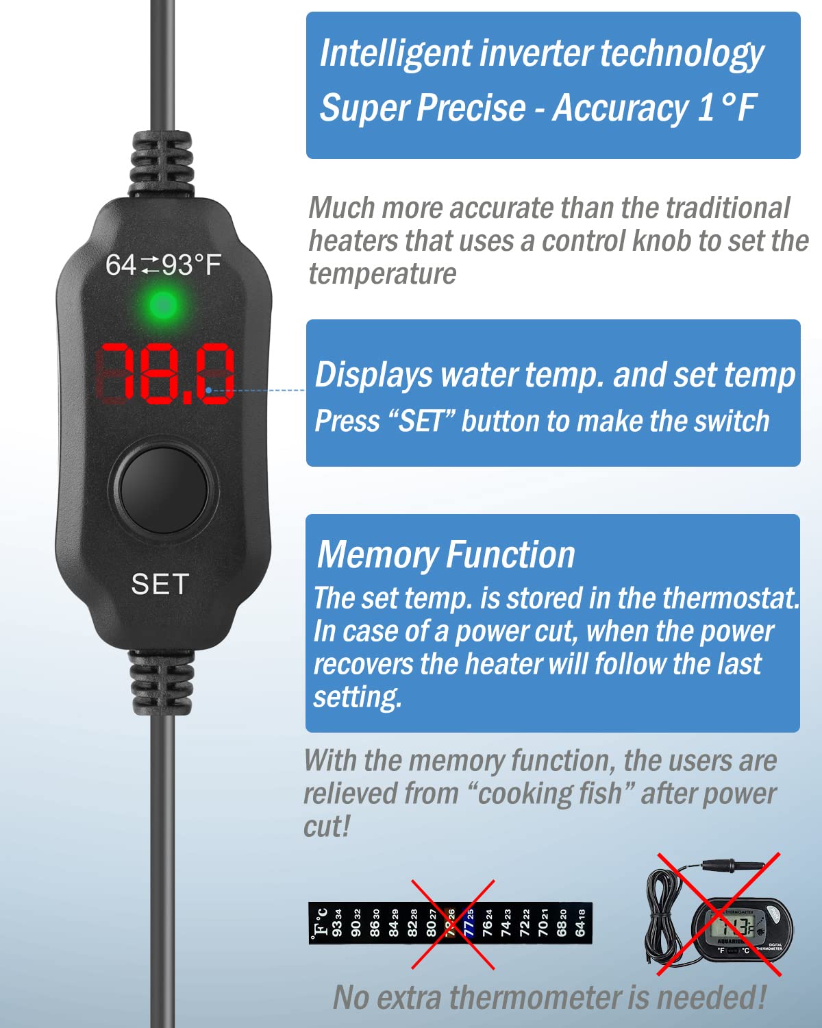 AquaMiracle dry-run protection prevents overheating when water level drops.