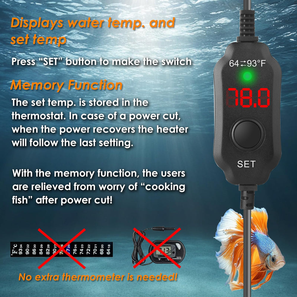 AquaMiracle overheat protection prevents dangerous temperatures in small tanks.