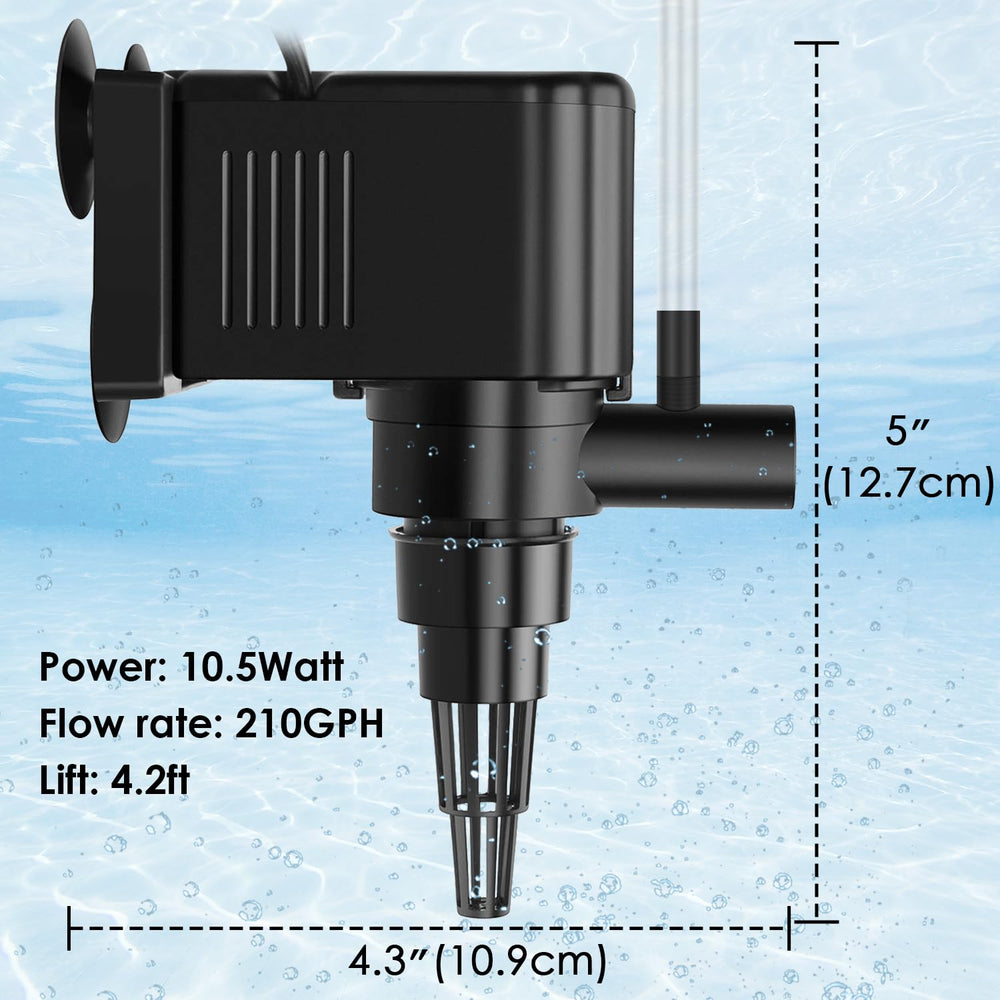 AquaMiracle powerhead for 40-60 gallon tanks with balanced circulation.