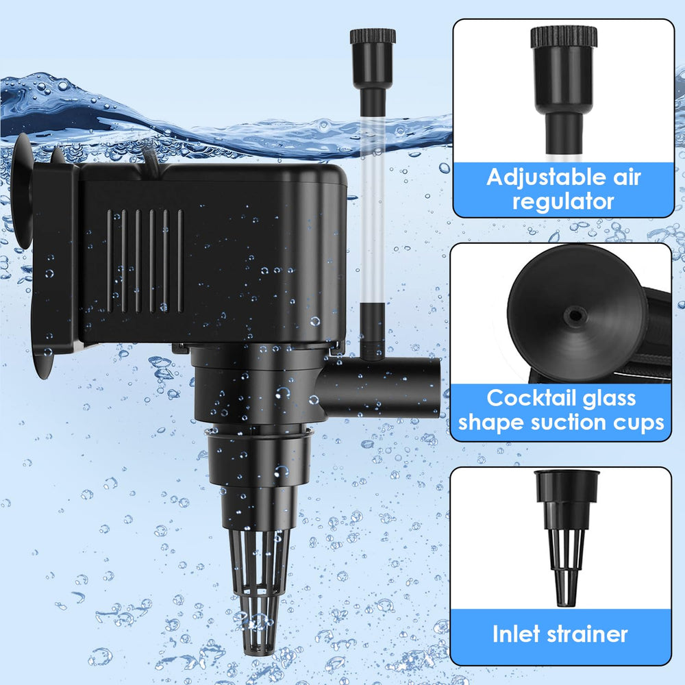AquaMiracle powerhead aeration venturi enhances oxygenation with tubing included.