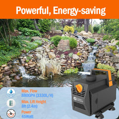AquaMiracle submersible pond pump with IP68 sealing demonstrates reliability