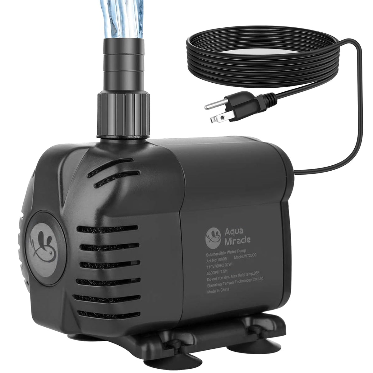 AquaMiracle submersible pump 1160GPH for ponds and fountains, dependable lift.