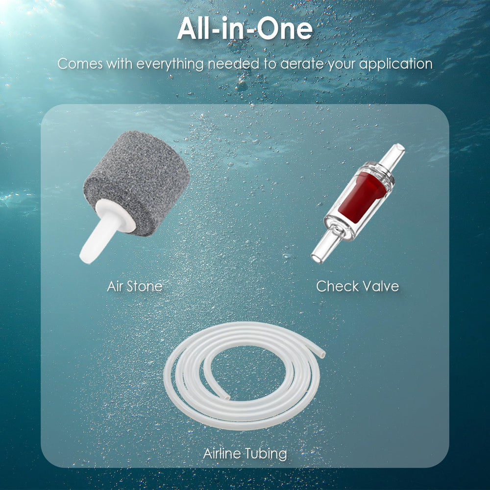 AquaMiracle USB air pump packaging with included accessories