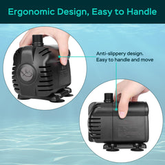 AquaMiracle water feature pump delivering smooth flow for outdoor displays.