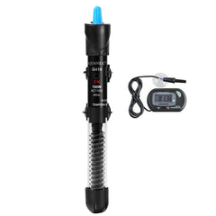 AQUANEAT 100W heater viewed front in an aquarium for steady water warmth.