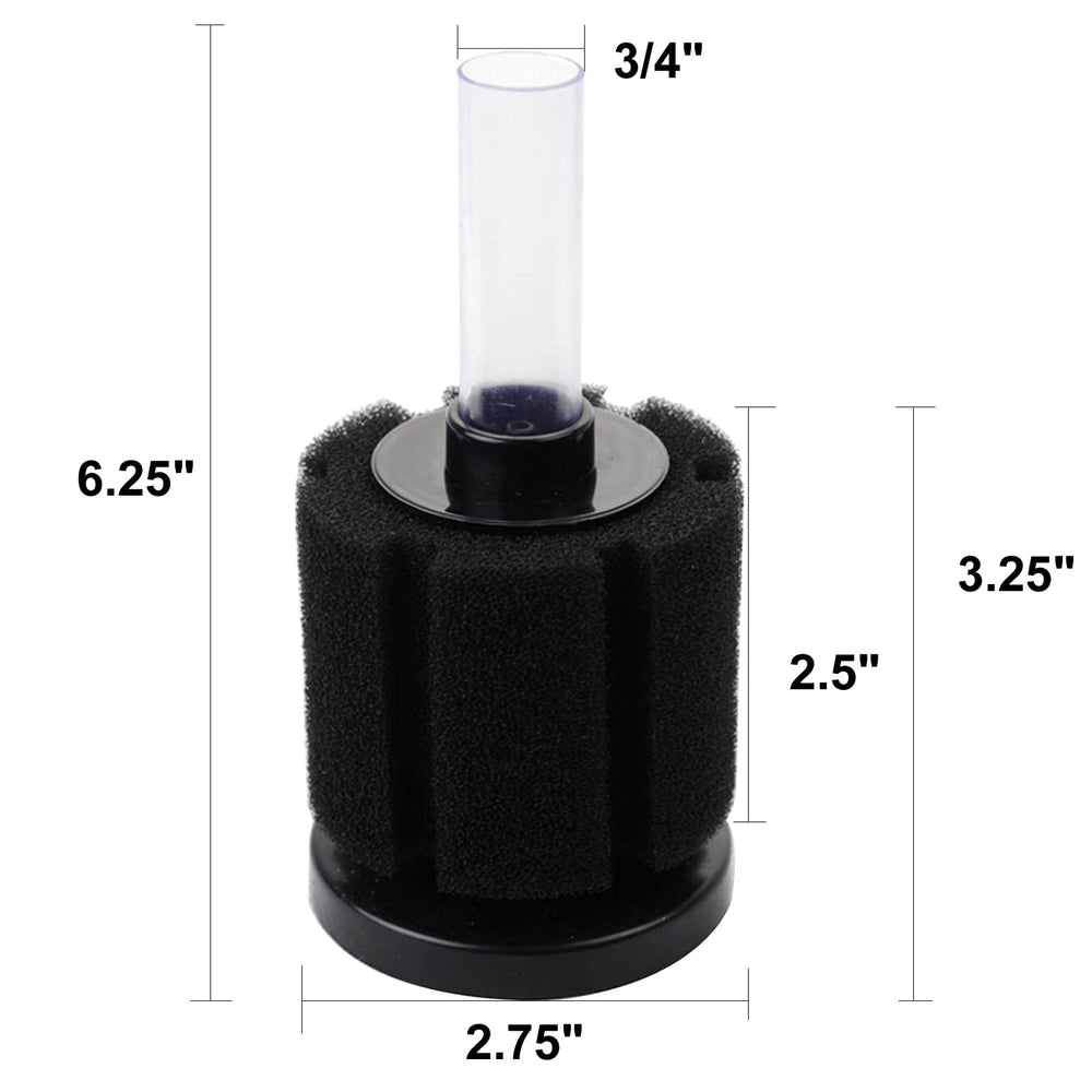 AQUANEAT air-infused sponge filter demonstrates bubbles that boost oxygenation in small aquariums.