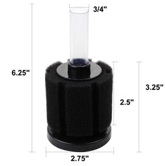 AQUANEAT air-infused sponge filter demonstrates bubbles that boost oxygenation in small aquariums.