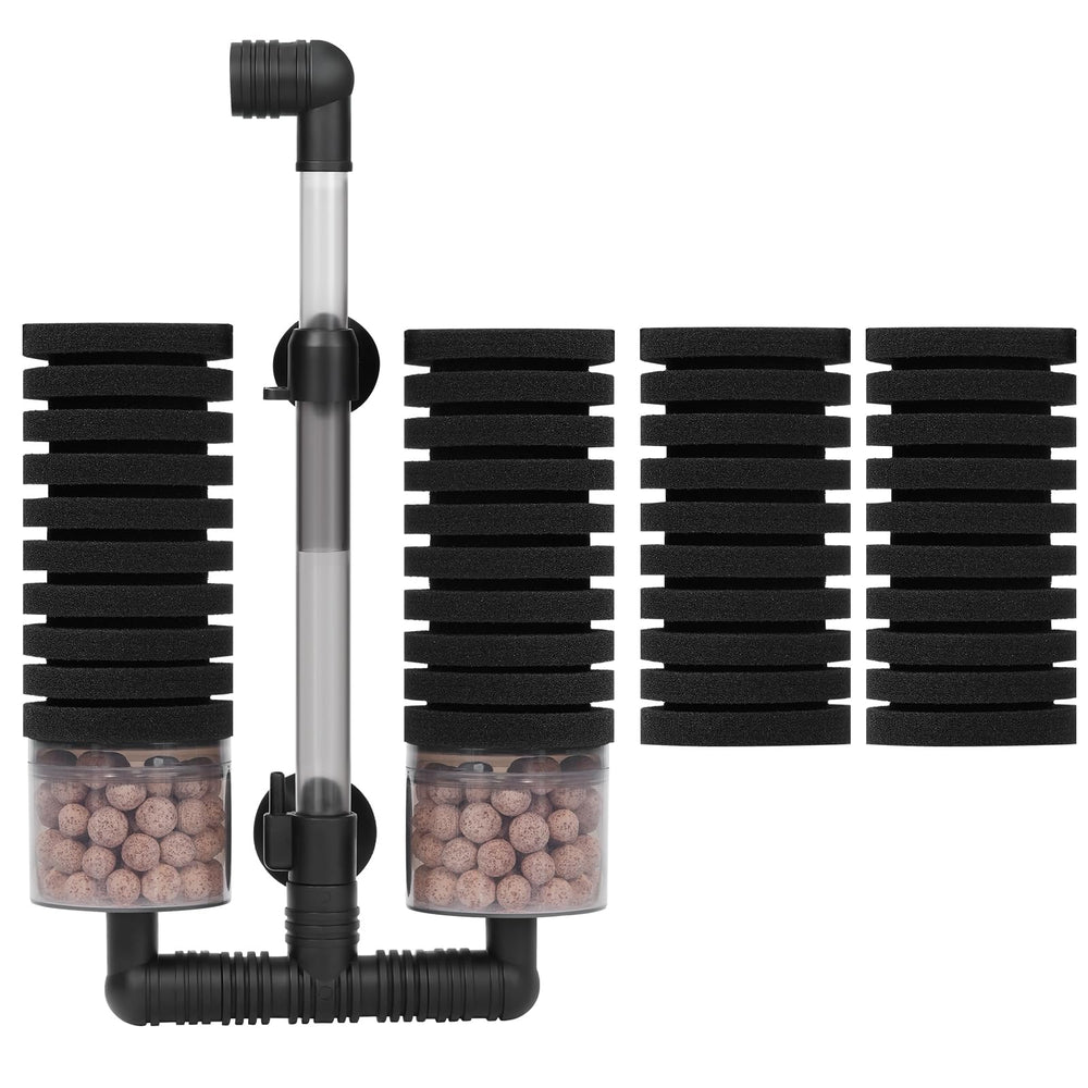 AQUANEAT sponge filter setup boosts filtration and oxygenation for small tanks.