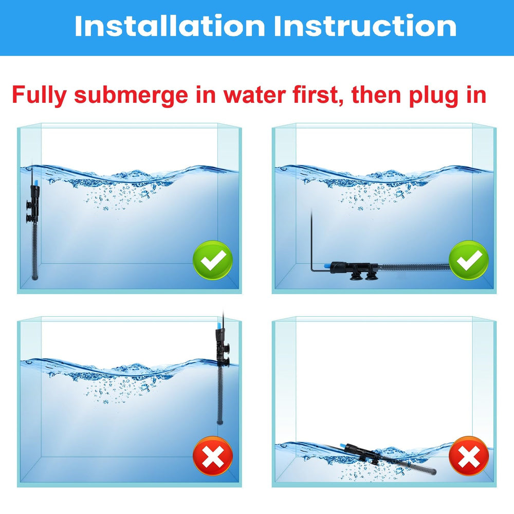 AQUANEAT heater with two suction cups for secure mounting