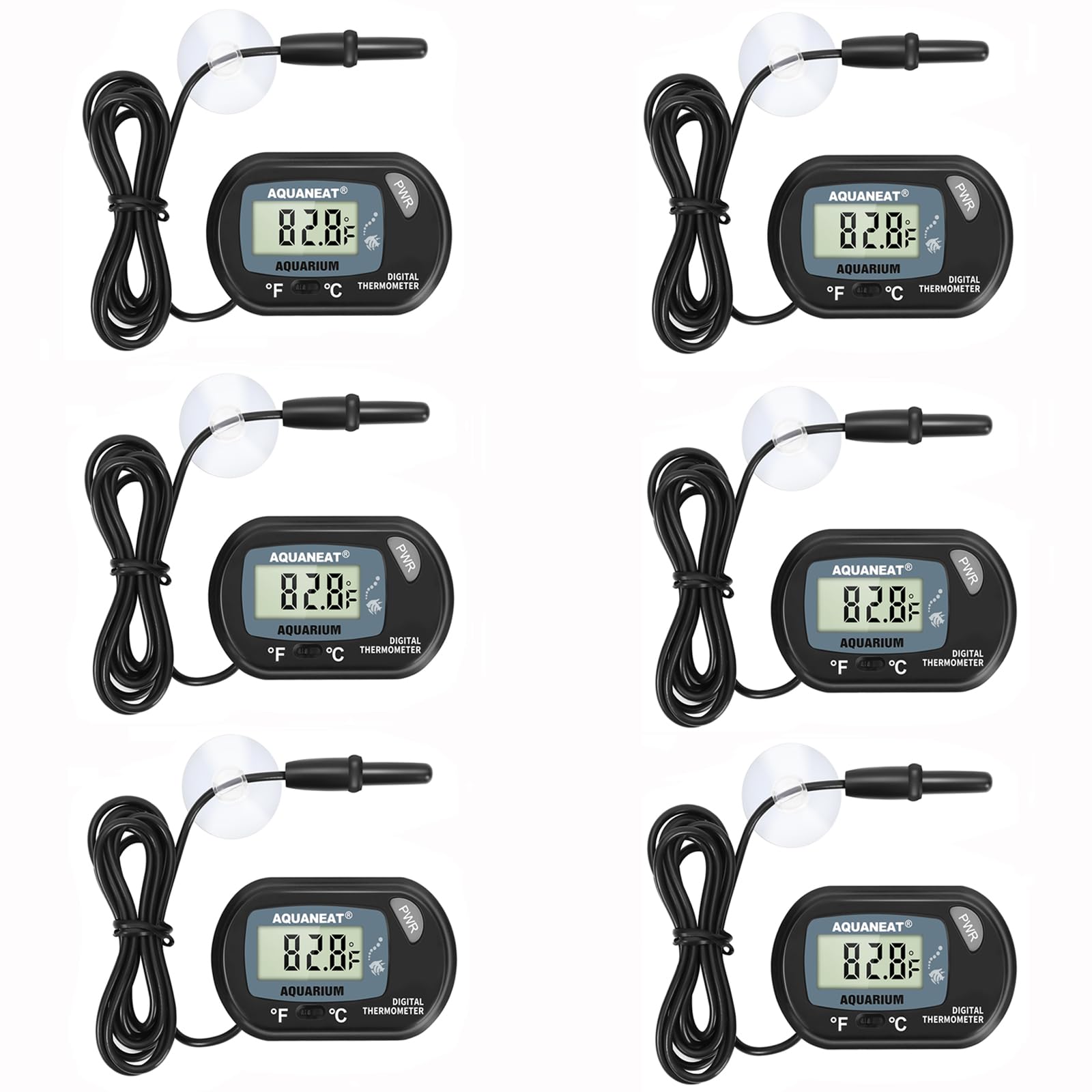 AQUANEAT aquarium thermometer with the large LCD display for easy temperature checks