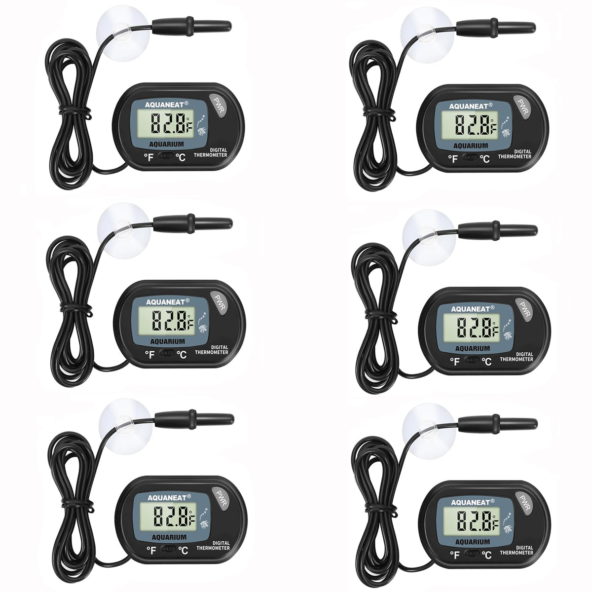 AQUANEAT aquarium thermometer with the large LCD display for easy temperature checks