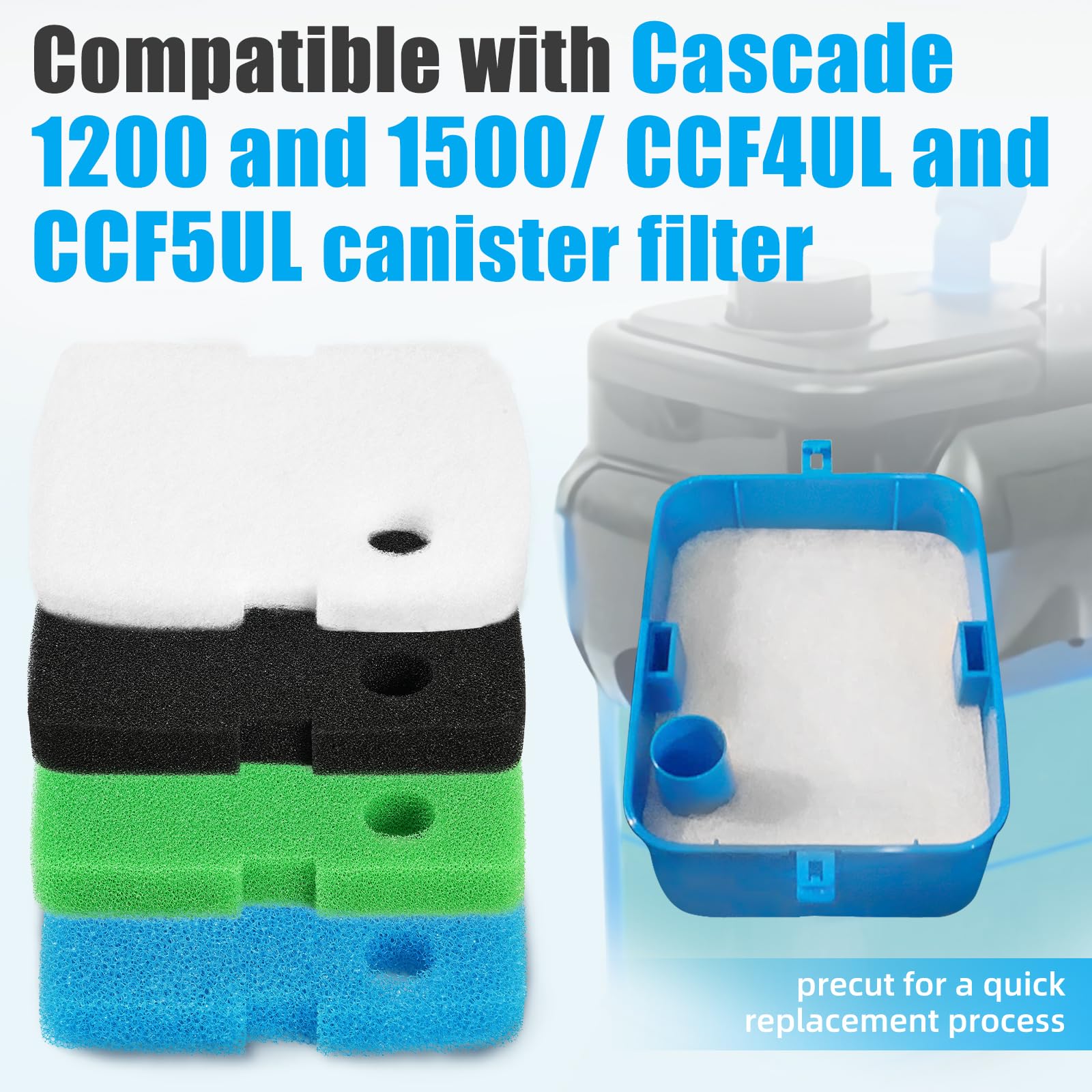 AQUANEAT Cascade-compatible sponge pads for efficient filtration