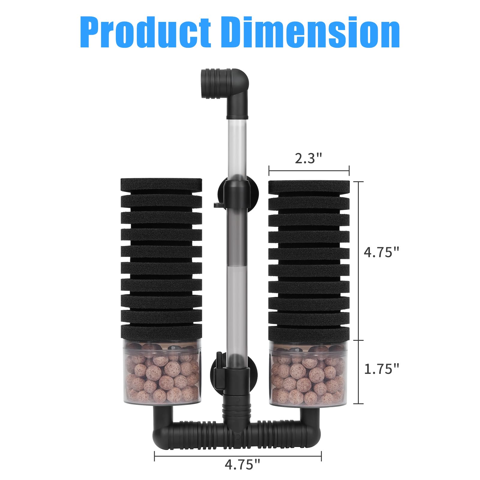AQUANEAT ceramic media balls inside filter support beneficial bacteria and stable water.