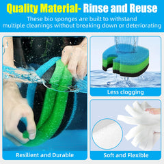 AQUANEAT black fine sponge pad captures tiny particles without clogging.