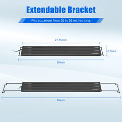 AQUANEAT 27.7 inch light fits 30–36 inch tanks with rimless options