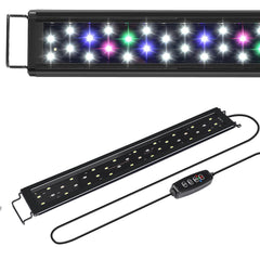 AQUANEAT LED aquarium light mounted on a 48-54 inch tank with full spectrum illumination