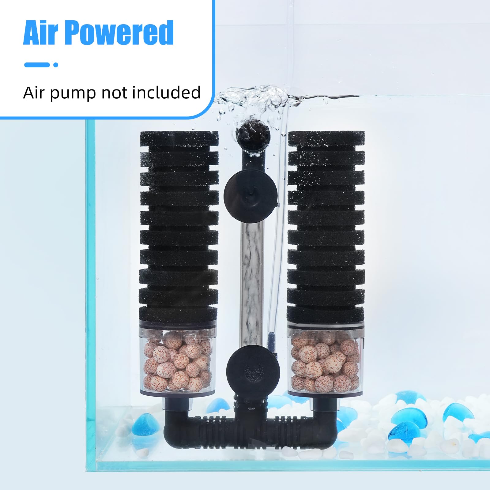 AQUANEAT package includes two spare sponges for ongoing filtration.