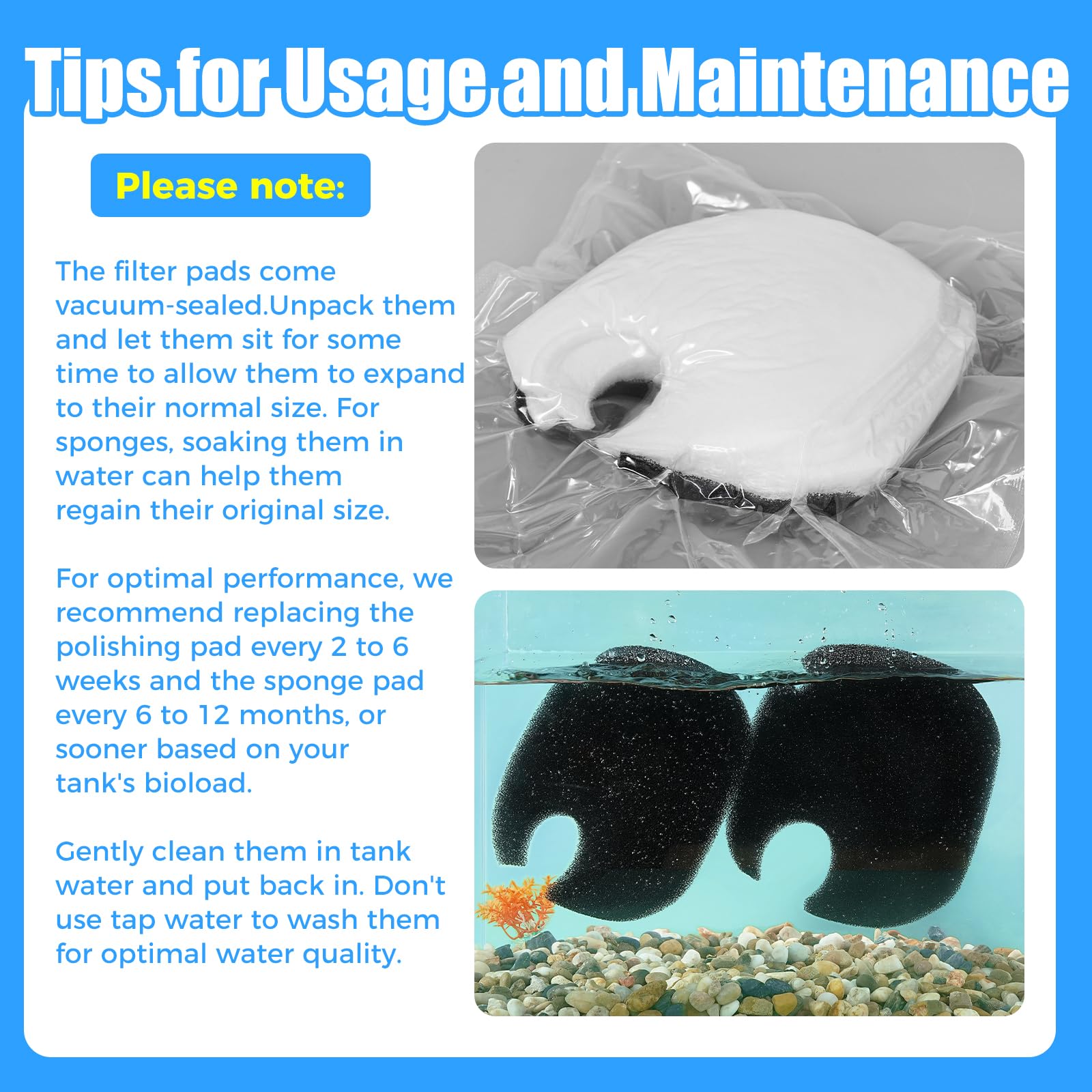 AQUANEAT polishing filter pads add clarity and help maintain aquarium health.
