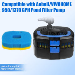 AQUANEAT coarse sponge insert traps larger debris in pond filters.