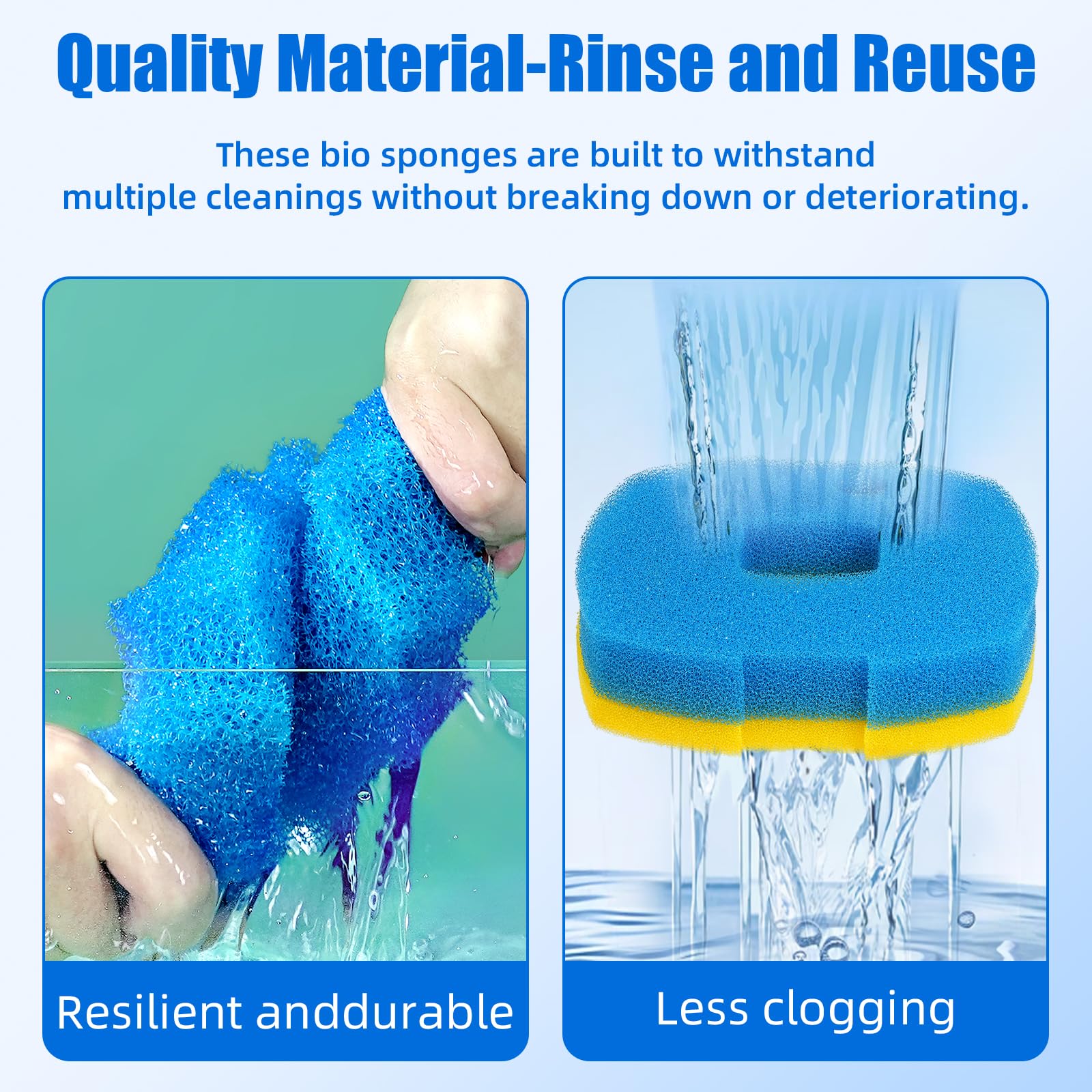 AQUANEAT sponge pads installed in pump, promoting steady filtration and flow.