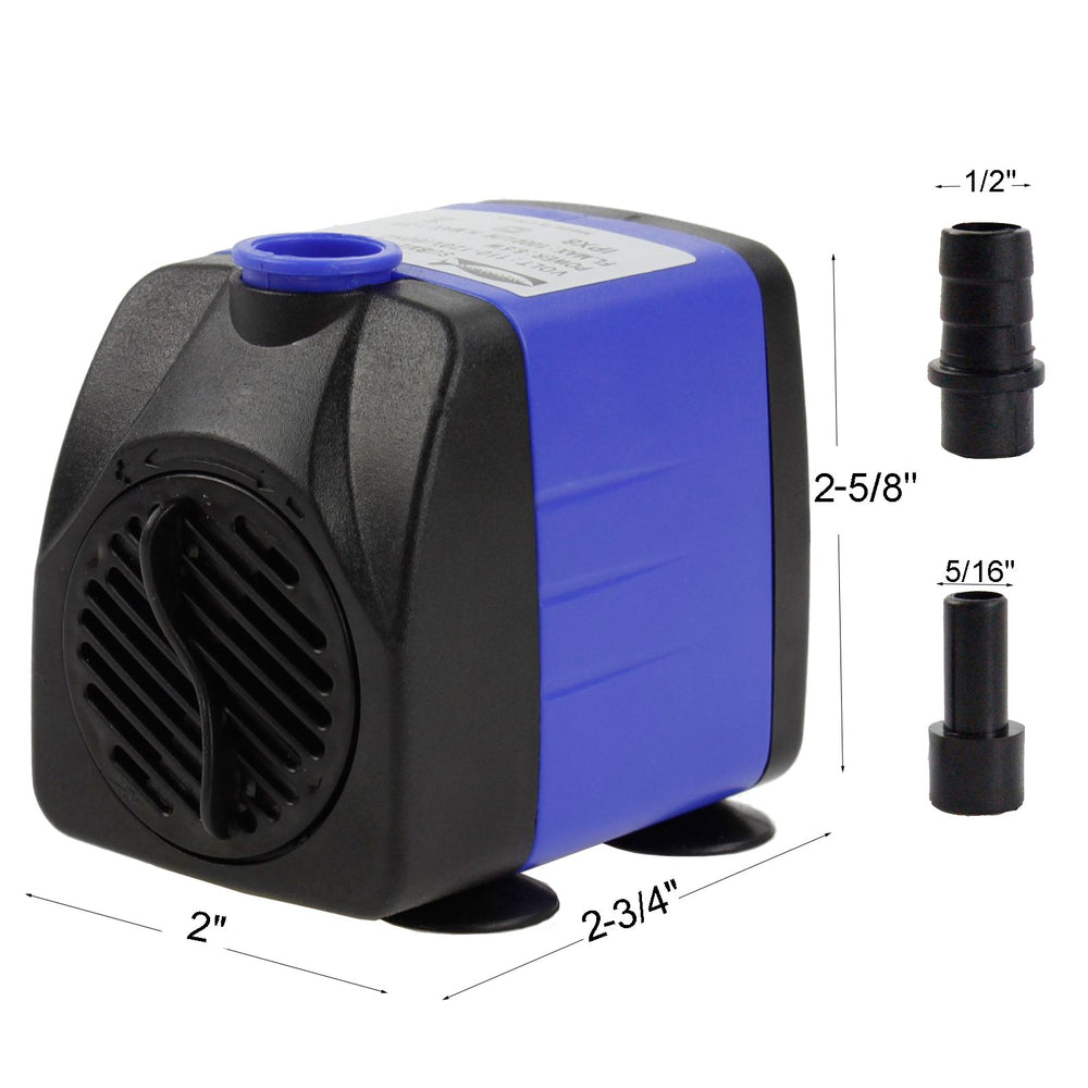 AQUANEAT small fountain pump top view, adjustable flow for customizable motion.