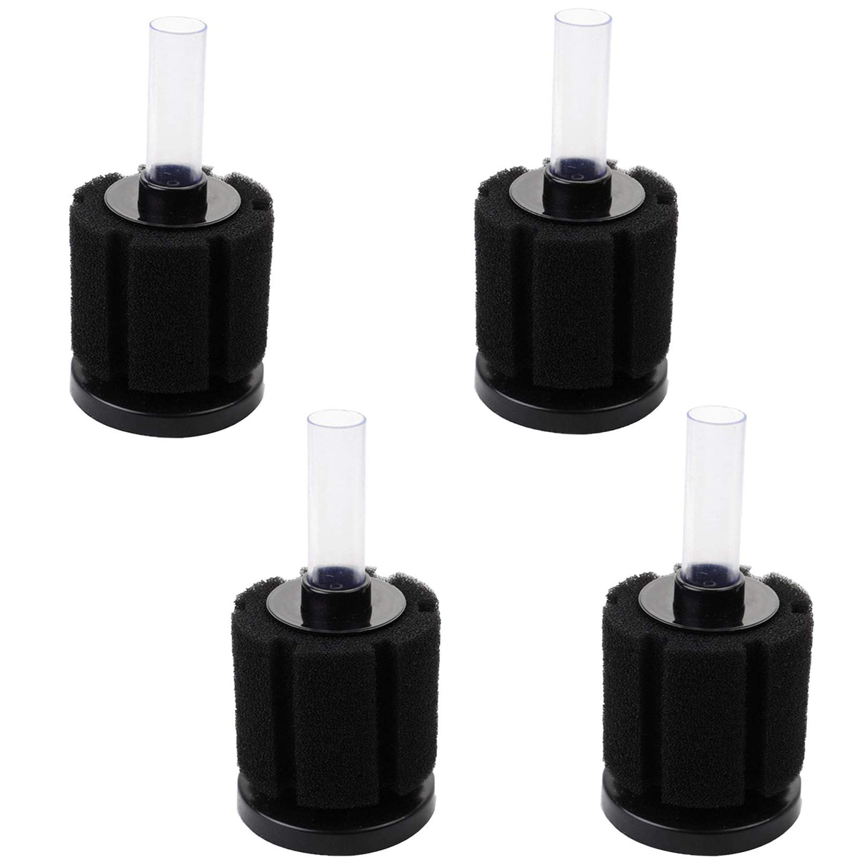 AQUANEAT sponge filter 4-pack for fry and nano tanks promotes gentle biological filtration.