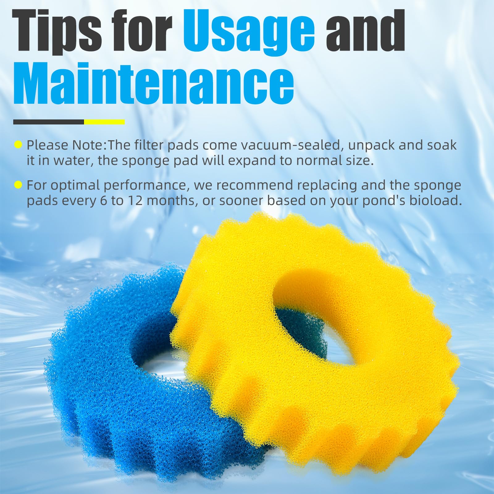 AQUANEAT two-piece sponge media for dual-stage filtration.