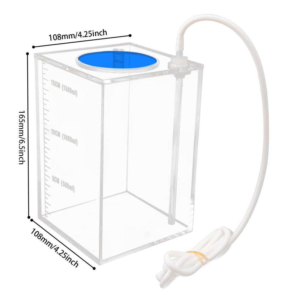 Acryli Made reservoir displays capacity scale for precise dosing.