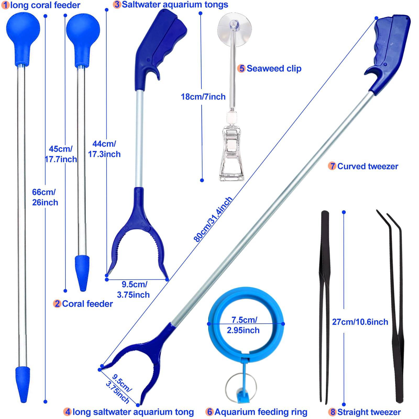 Aquarium Choice reef grabber kit with eight essential tools.