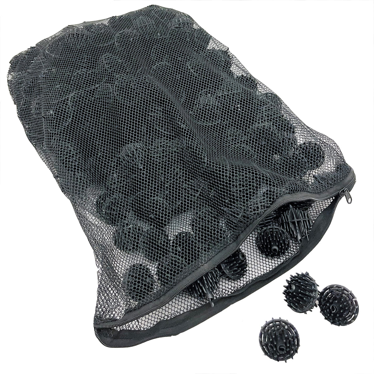 Aquarium Masters 300-count bio balls in bag, ready for filtration use and easy handling.