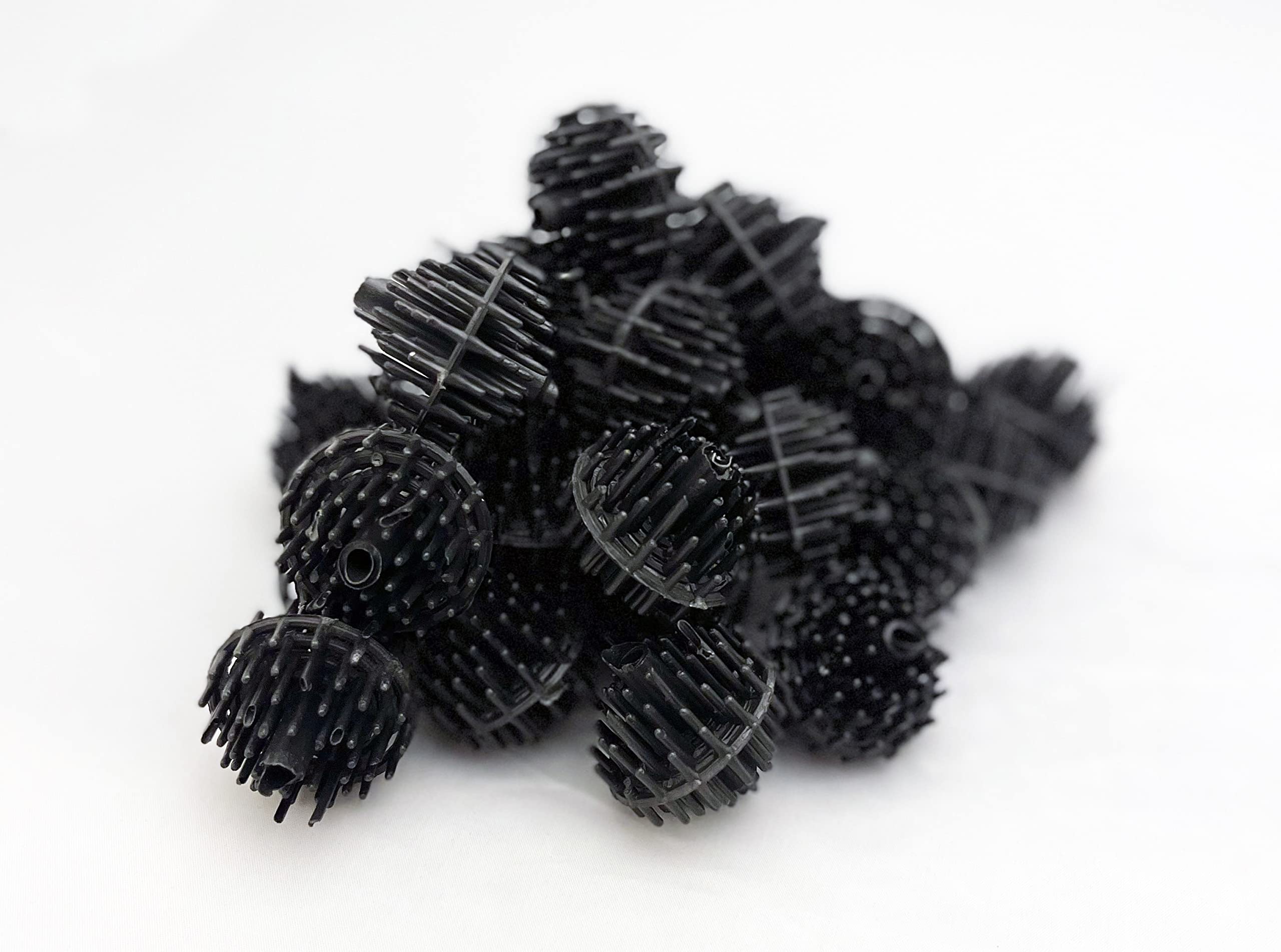 Aquarium Masters filter media setup showing bio balls integrated into a filtration system.