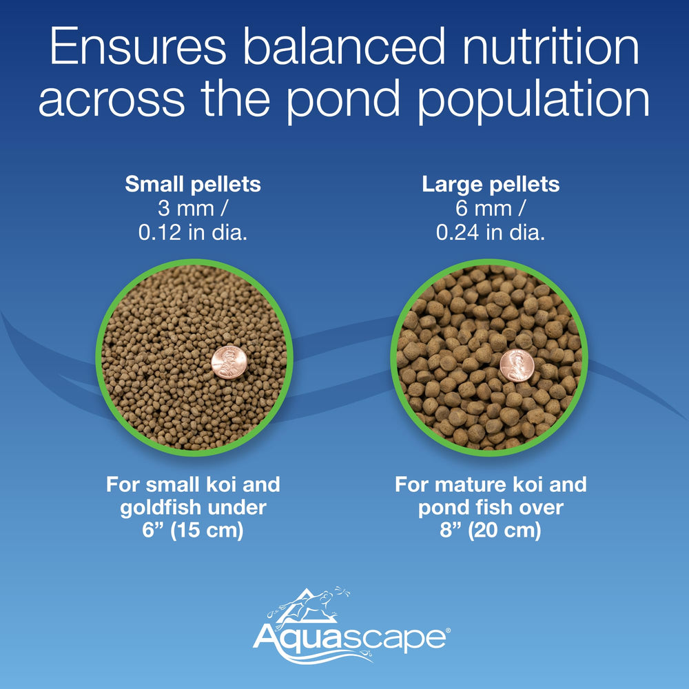 Aquascape probiotic pellets support digestion and cleaner pond water.