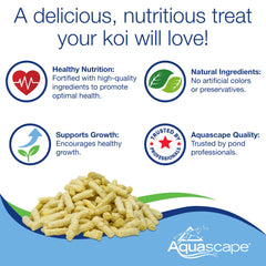 Aquascape Koi Krunchies with fruit flavors for tasty pond snacks.