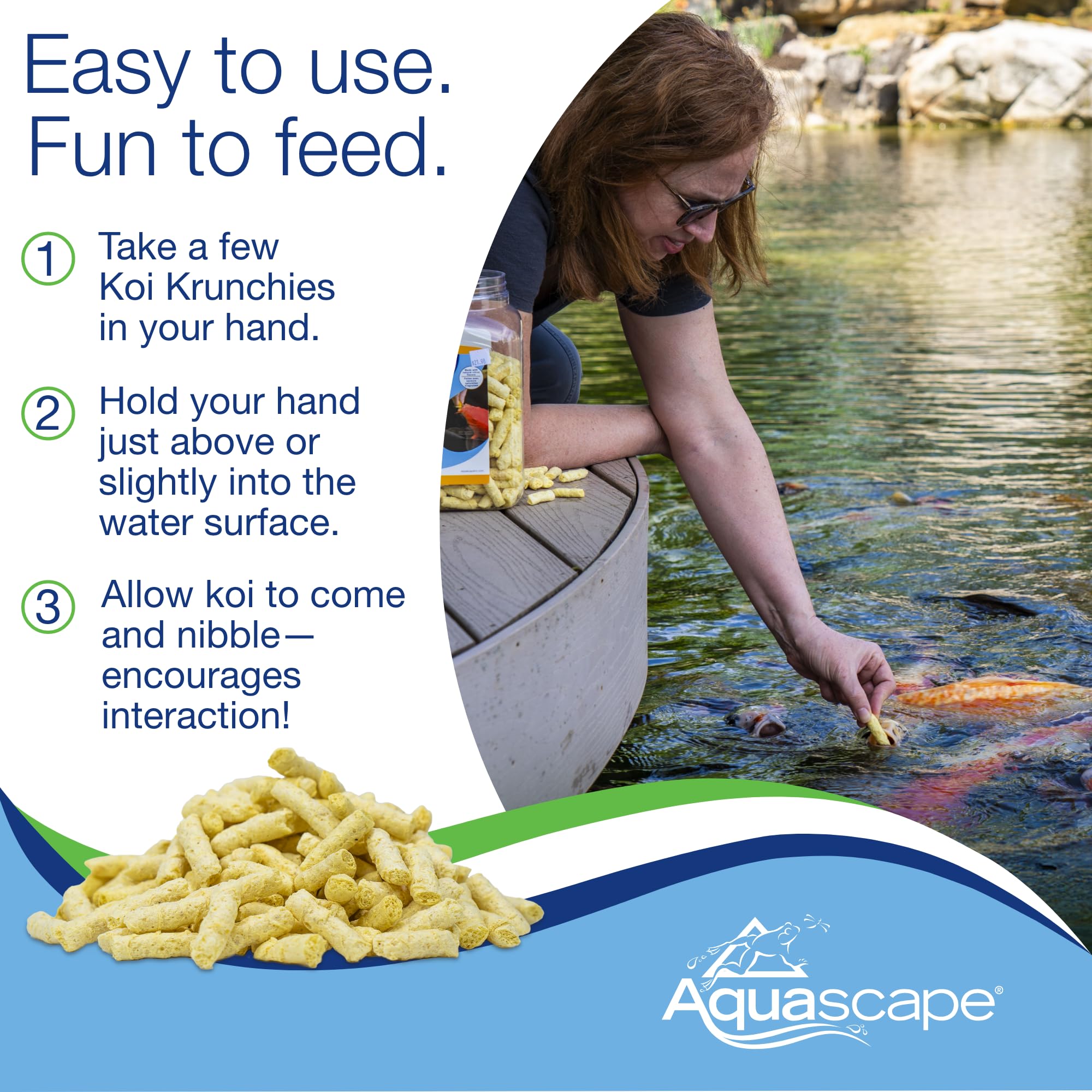 Aquascape Koi Krunchies made with natural ingredients for quality nutrition.