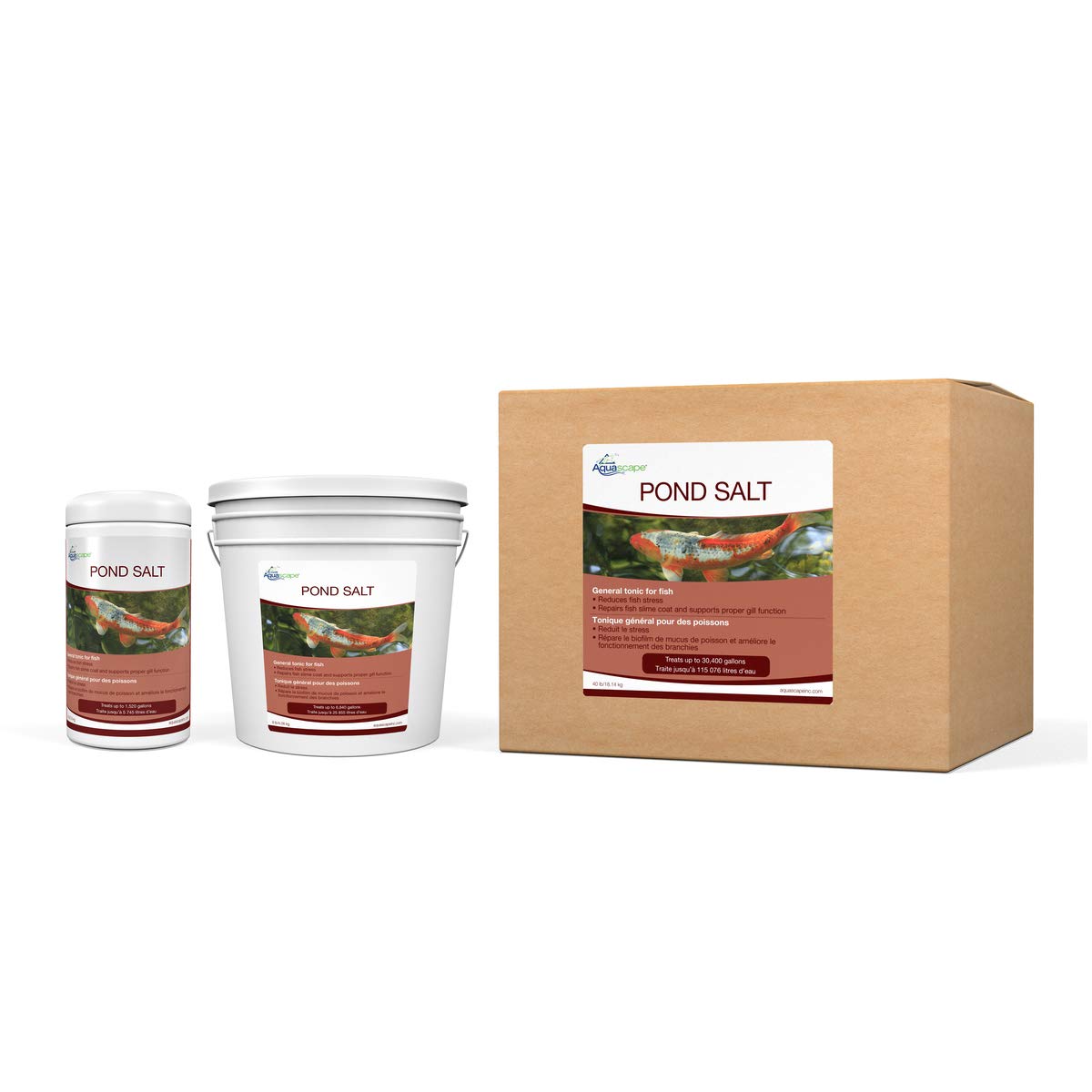 Aquascape pond salt scoop shows easy dosing to treat 190 gallons