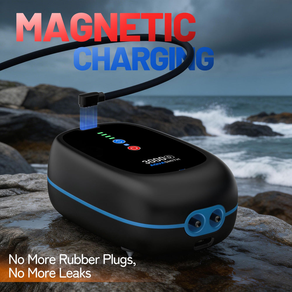 AQUASMITH 2600mAh battery provides up to 70 hours intermittent airflow