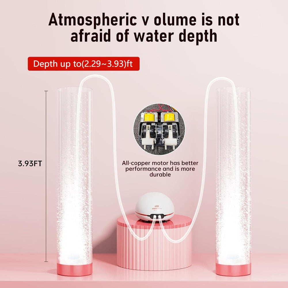 AQUASMITH compact unit in a bedroom setup emphasizes near-silent operation.