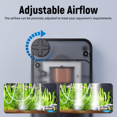 AQUASMITH compact transparent design air pump showcases details while saving space.