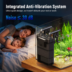 AQUASMITH HOB filter media chamber demonstrates customizable filtration options.