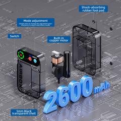 AquaSmith aerator shows 2600mAh battery for extended fishing sessions.