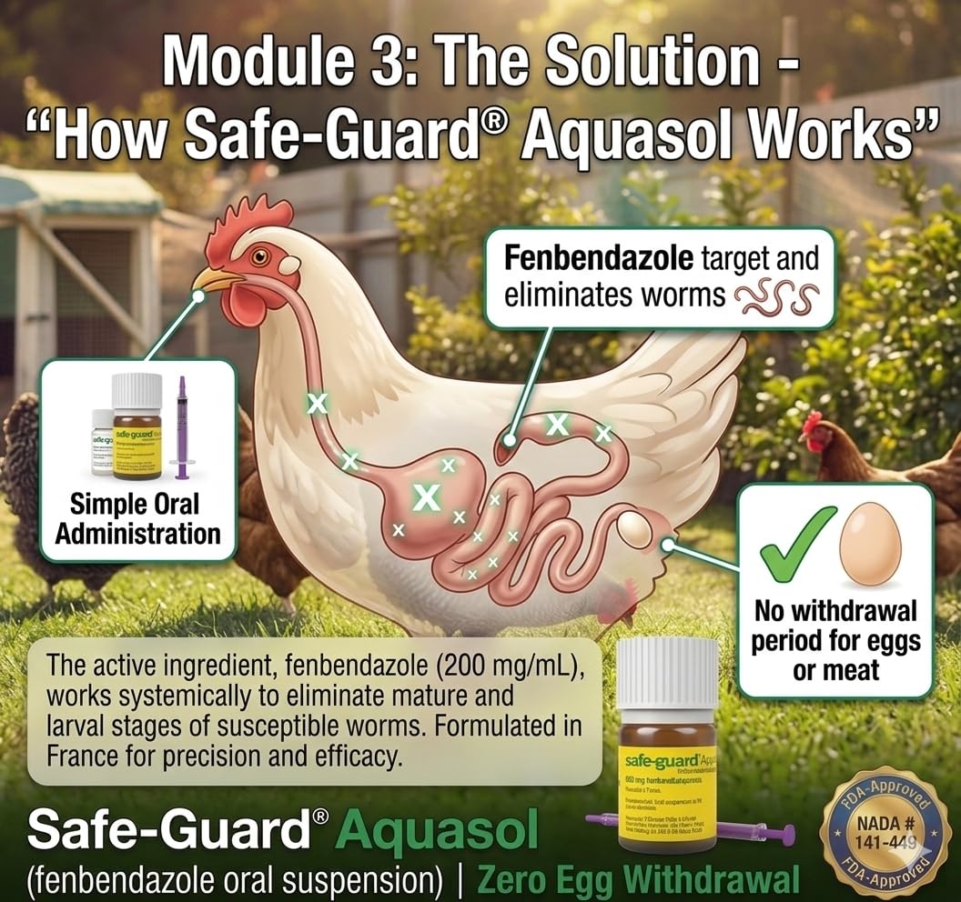 Suitable for backyard and commercial farms seeking broad parasite coverage