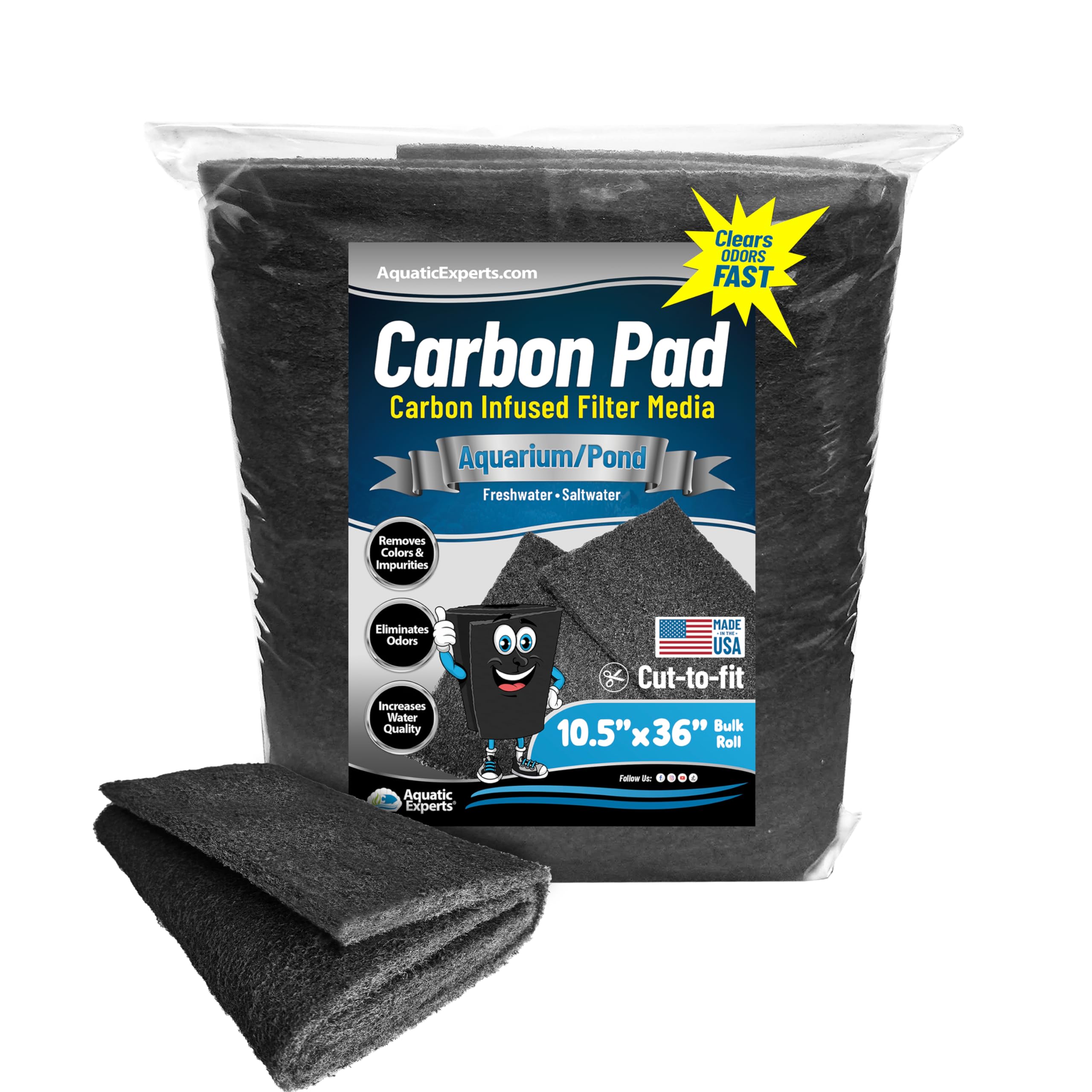 Aquatic Experts aquarium carbon pad cut-to-fit for flexible filtration.
