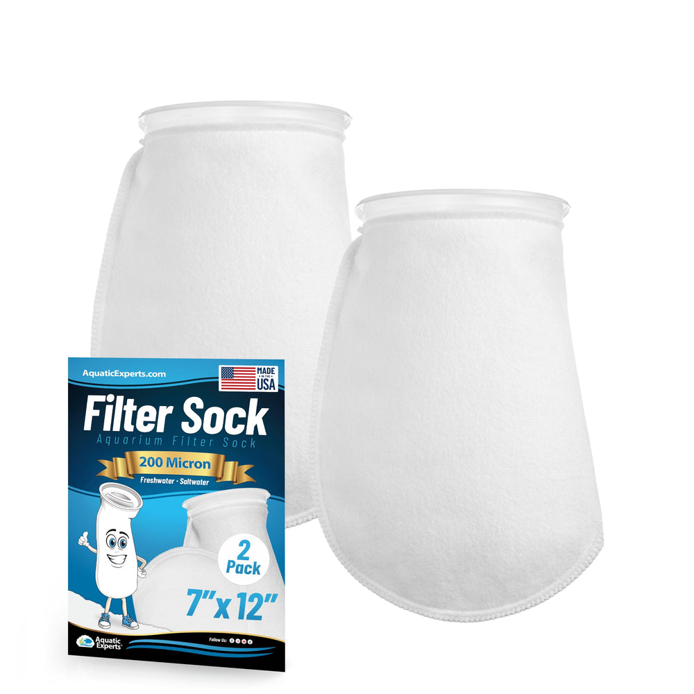 Aquatic Experts felt filter sock ring-style fits 7-inch cups to trap fine particles.