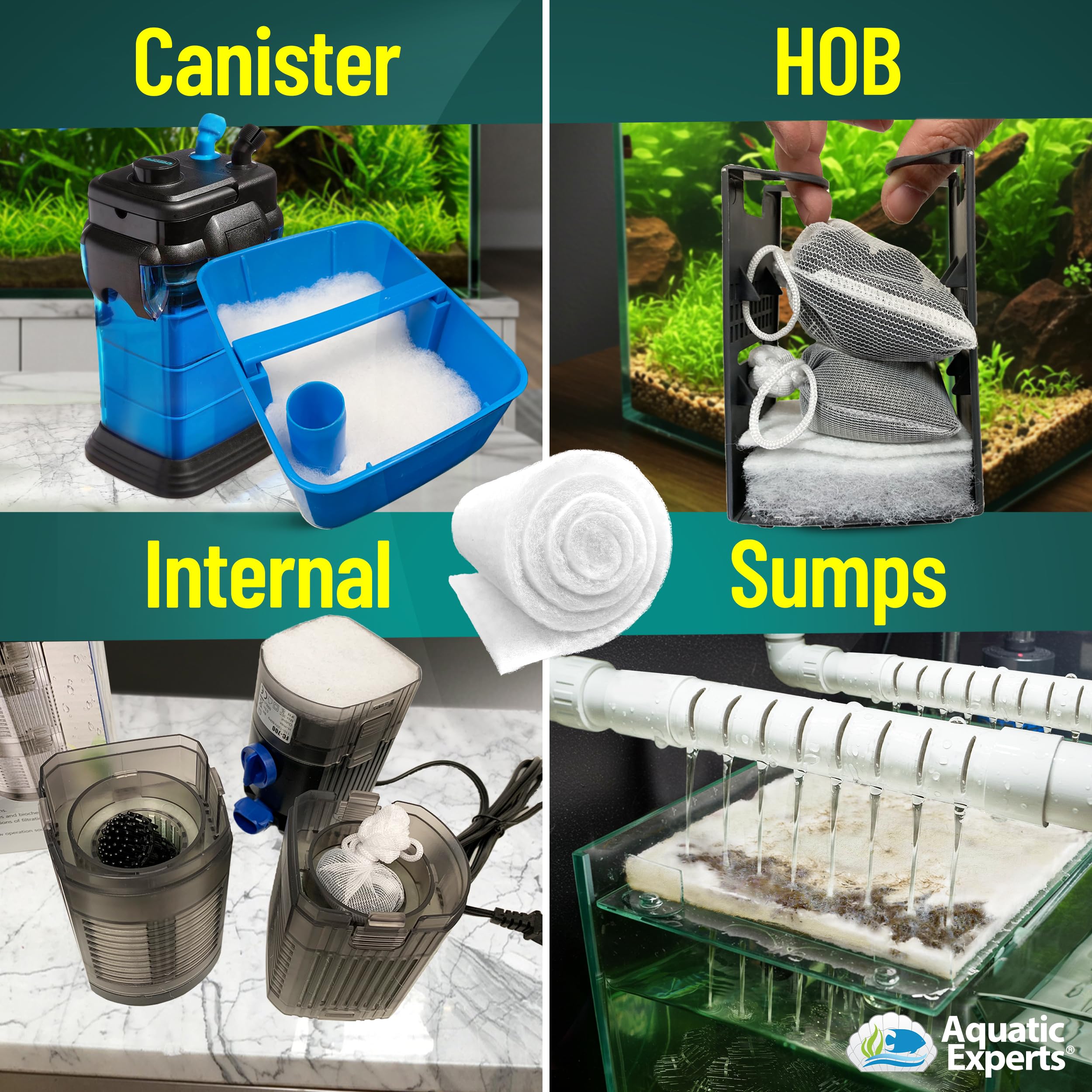 Aquatic Experts filter media pad can be cut to fit wet/dry filters.