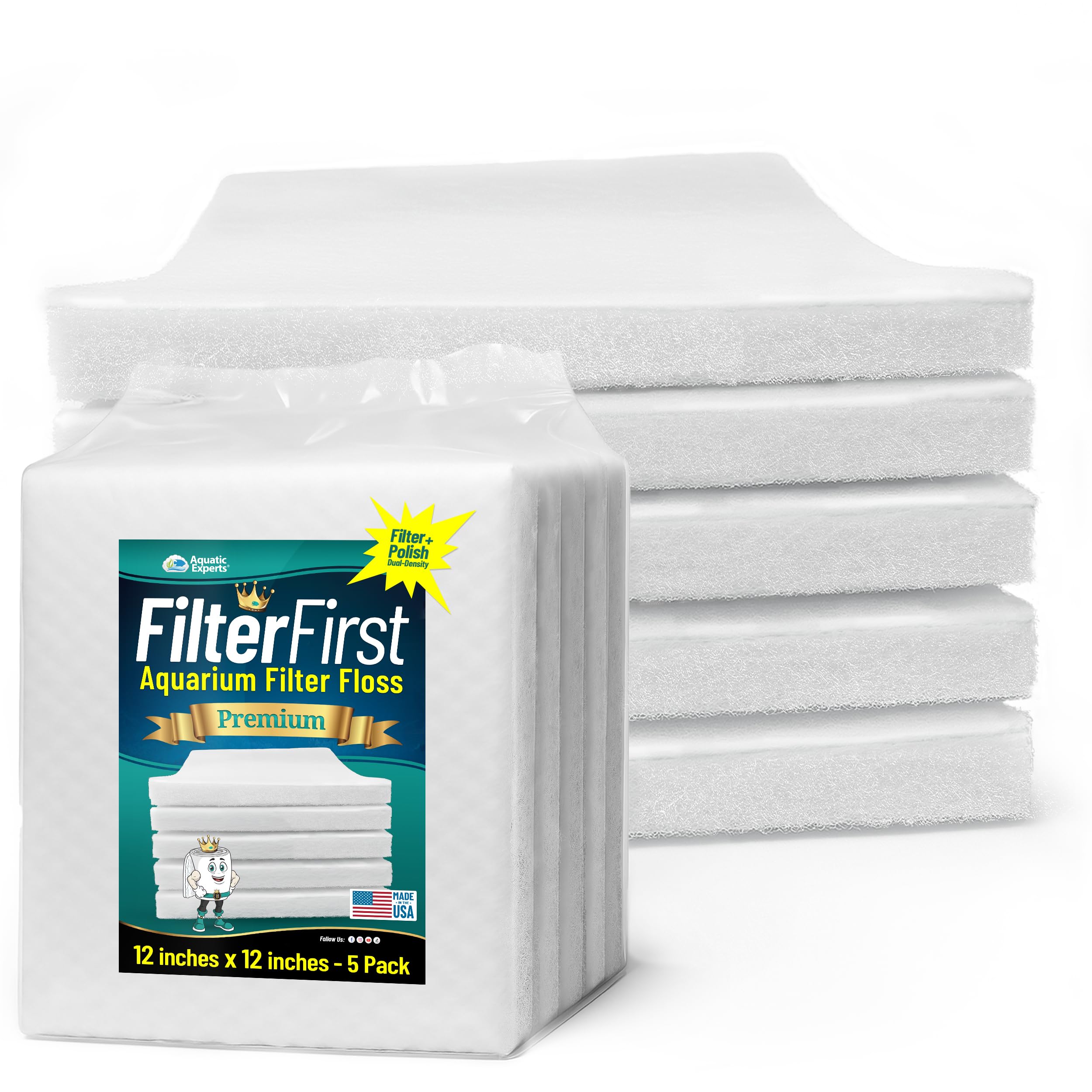 Aquatic Experts FilterFirst dual-density pad front view showing two layers for clearer water in freshwater tanks.
