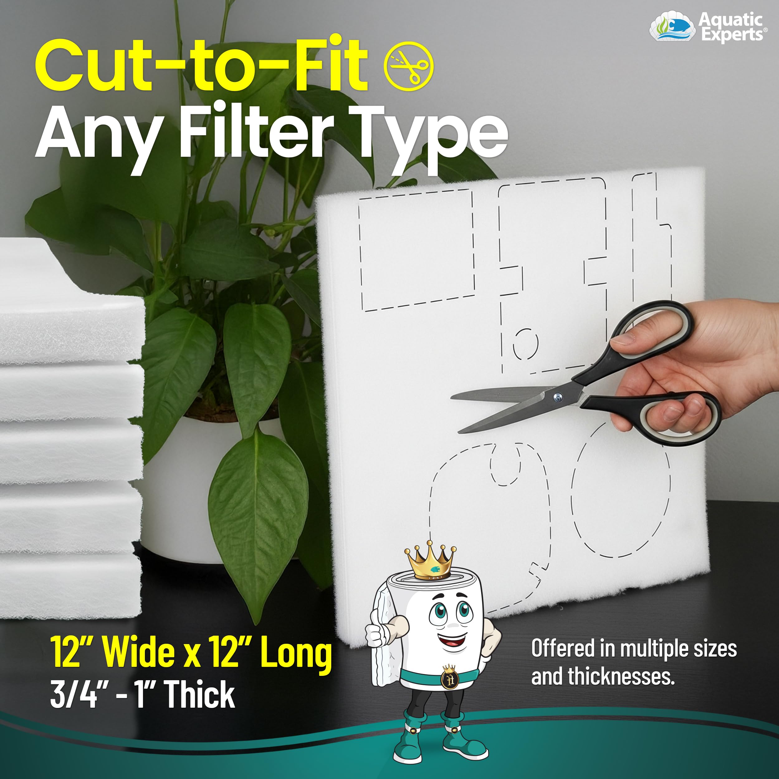 Aquatic Experts FilterFirst pad improving water clarity in a tank with filtration.