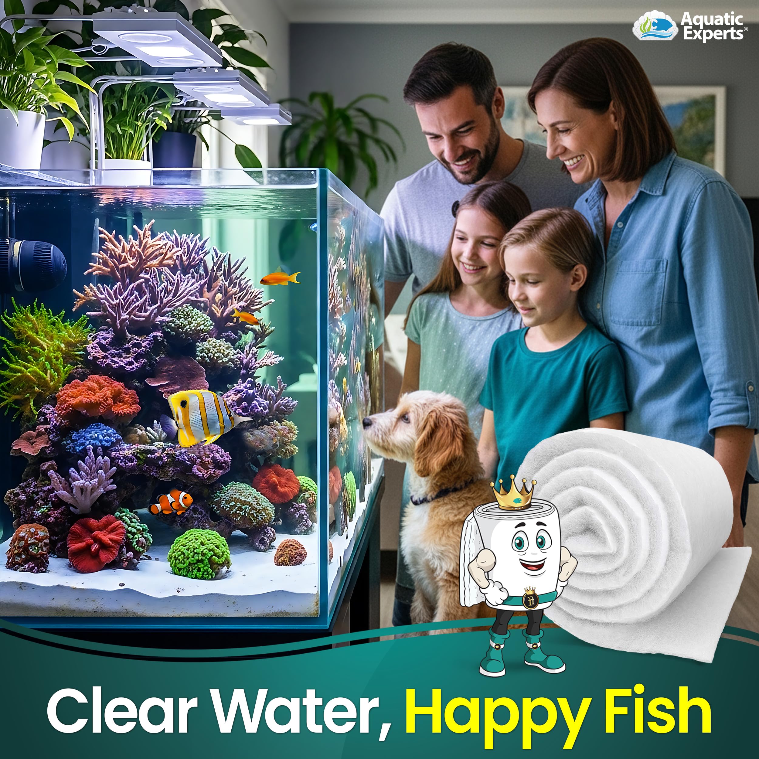 Aquatic Experts dual-layer pad improves water clarity with fine particle filtration