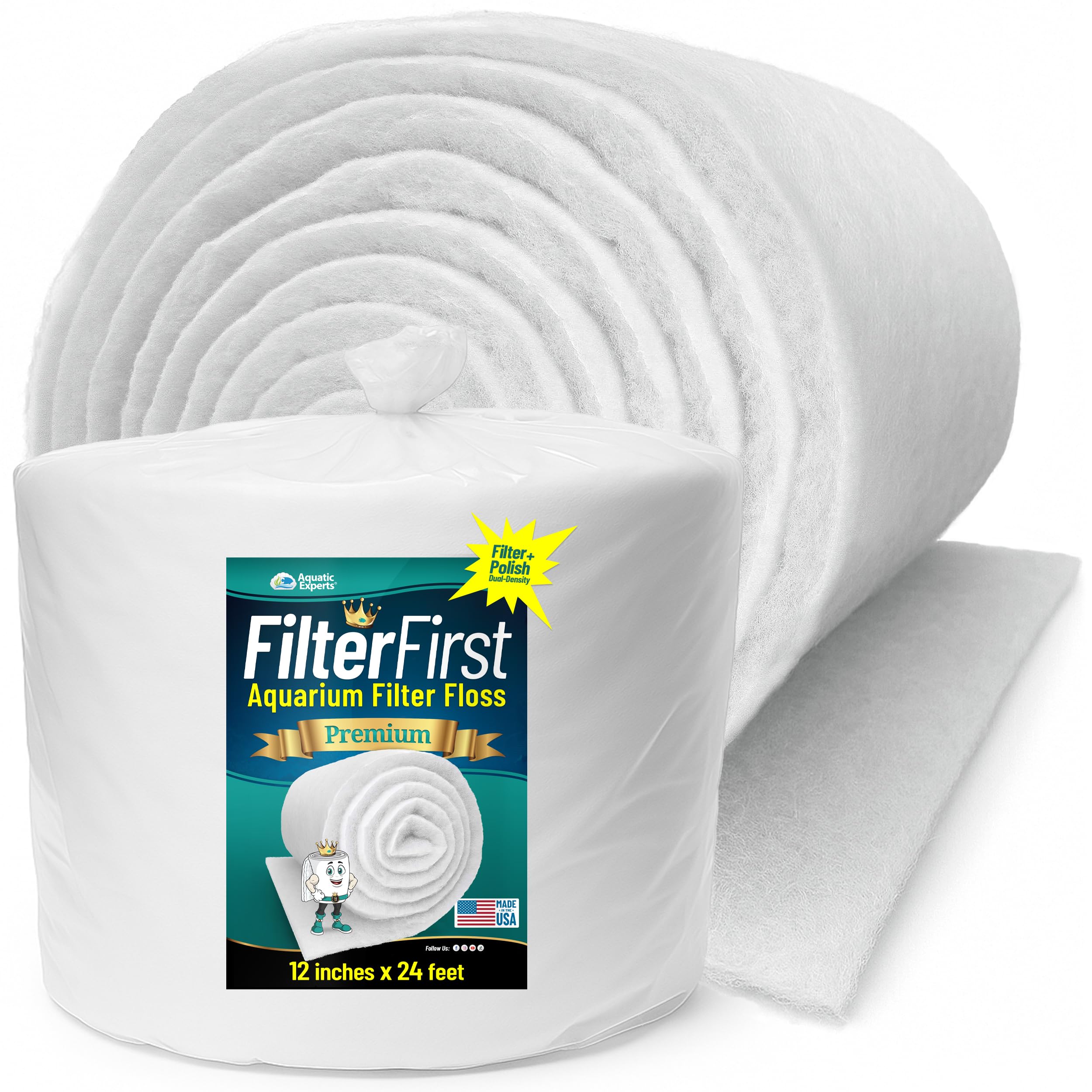 Aquatic Experts FilterFirst pad close-up showing two-layer filtration for clear water